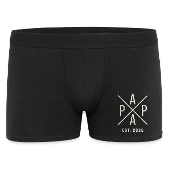 Papa Establisched 2026 Vintage Look - Männer Boxer Shorts - Schwarz - Vorne