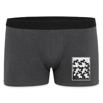 Dackelwelpen im monochromen Muster - Männer Boxer Shorts - Anthrazit - Vorne