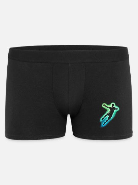 Neon Handball Sprung Silhouette - Männer Boxer Shorts - Schwarz