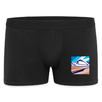 Geometric mountains in Iceland - Men's Boxer Shorts - black - Front