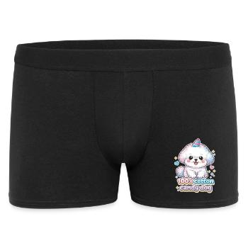 Chien à barbe à papa - mignon Bichon Frisé design - Boxer Homme - noir - Devant