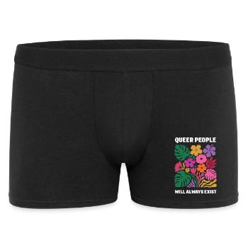 Mois de la Fierté LGBTQ - Les personnes queer existeront toujours - Boxer Homme - noir - Devant