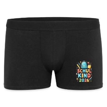 Schulkind 2026 Einschulung 2026 Schulanfang - Männer Boxer Shorts - Schwarz - Vorne