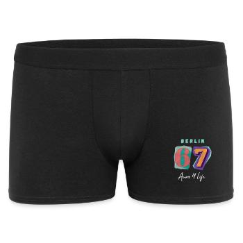 Berlin_67_Aura_4_Life - Männer Boxer Shorts - Schwarz - Vorne
