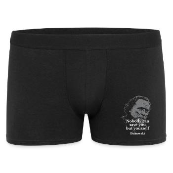 Zitat von Charles Bukowski über Selbstständigkeit - Männer Boxer Shorts - Schwarz - Vorne