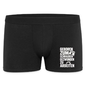 Geschraubt statt gezwungen - Männer Boxer Shorts - Schwarz - Vorne