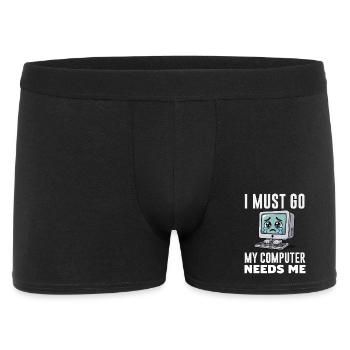 Je dois y aller, mon ordinateur a besoin de moi, expert drôle de PC - Boxer Homme - noir - Devant