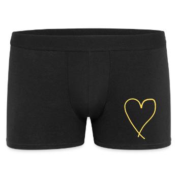 Gelbes Herz gelb Geschenkidee Liebe Valentinstag - Männer Boxer Shorts - Schwarz - Vorne