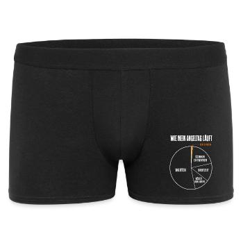 Wie mein Angeltag läuft Lustiges Angler Motiv mit - Männer Boxer Shorts - Schwarz - Vorne