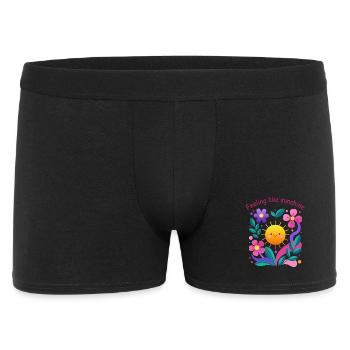 Sentir le soleil : motif floral - Boxer Homme - noir - Devant