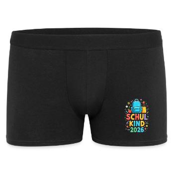 Schulkind 2026 Einschulung 2026 Schulanfang - Männer Boxer Shorts - Schwarz - Vorne