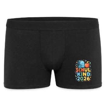 Schulkind 2026 Einschulung 2026 Schulanfang - Männer Boxer Shorts - Schwarz - Vorne