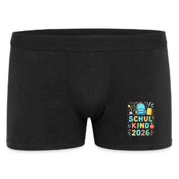 Schulkind 2026 Einschulung 2026 Schulanfang - Männer Boxer Shorts - Schwarz - Vorne