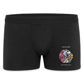 Ride The Last Wave Surfer Skull Ocean Geschenk - Männer Boxer Shorts - Schwarz - Vorne