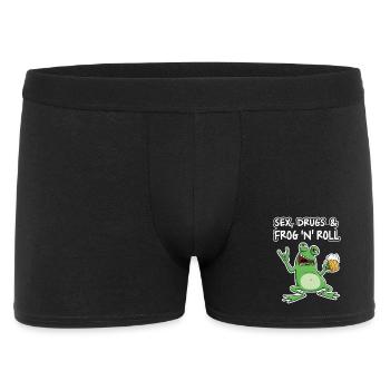Sex Drugs and Frog N' Roll - Männer Boxer Shorts - Schwarz - Vorne