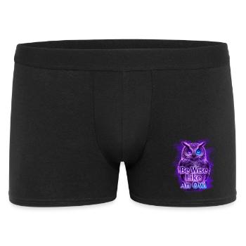 Be Wise Like An Owl Neon Design - Men's Boxer Shorts - black - Front