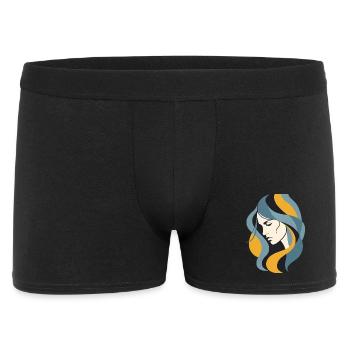 Abstract Woman Profile  Modern Minimalist Line Art - Men's Boxer Shorts - black - Front