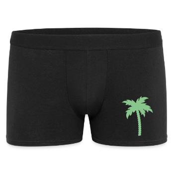 Palme Silhouette  - Männer Boxer Shorts - Schwarz - Vorne