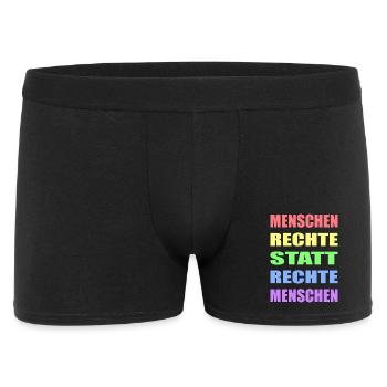 Menschenrechte statt rechte Menschen Links Antifa - Männer Boxer Shorts - Schwarz - Vorne