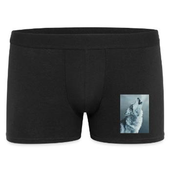 Loup gris - Boxer Homme - noir - Devant