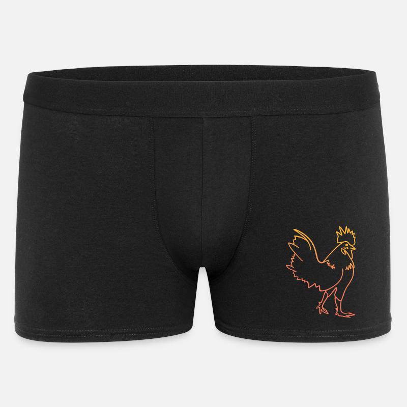 Henne Hahn Illustration - Männer Boxer Shorts - Schwarz