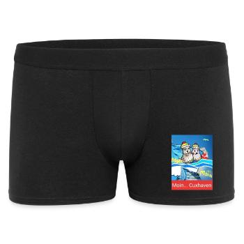 EG Cuxhaven I Stadt I Foto Zeichnung Gerecke - Männer Boxer Shorts - Schwarz - Vorne