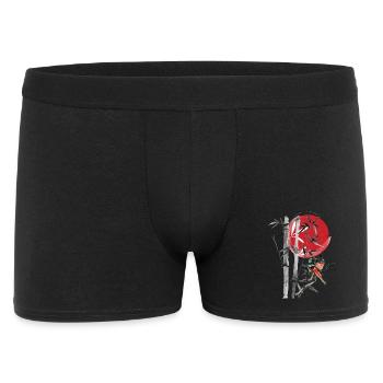 Rangée de bambou dans la lune rouge - Boxer Homme - noir - Devant