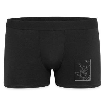 Floral Design Kirschblüten Outline Weiss - Männer Boxer Shorts - Schwarz - Vorne