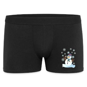 snowman and snowflakes cool christmas - Men's Boxer Shorts - black - Front