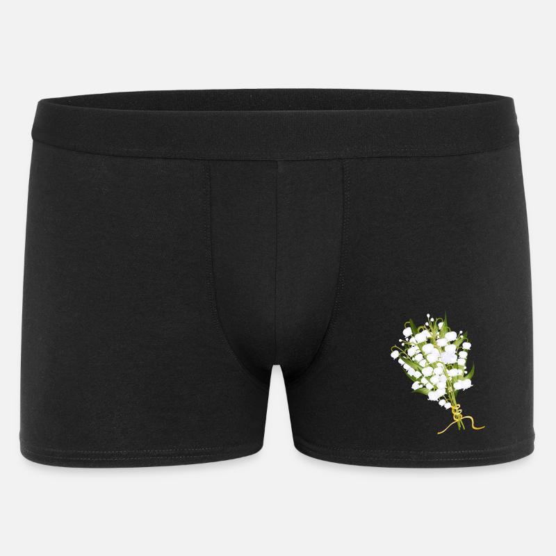 üppiger Maiglöckchen Strauß als Frühlingsgruß - Männer Boxer Shorts - Schwarz