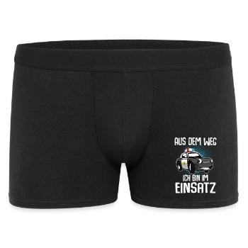 Aus Dem Weg Ich Bin Im Einsatz - Männer Boxer Shorts - Schwarz - Vorne