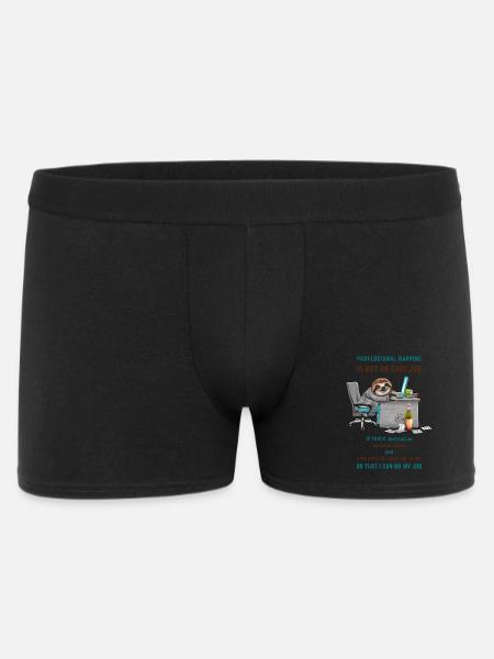 Funny Sloth in the Office Cool Saying - Men's Boxer Shorts - black