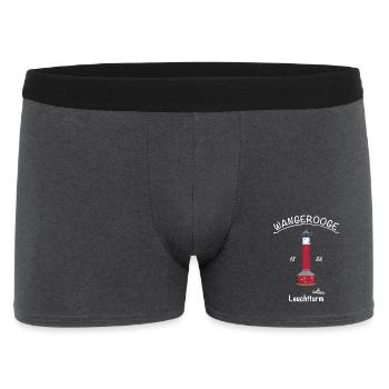 Wangerooge, iconic old lighthouse, North Sea - Men's Boxer Shorts - charcoal grey - Front