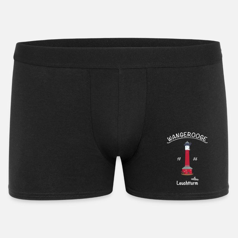 Wangerooge, kultiger alter Leuchtturm, Nordsee - Männer Boxer Shorts - Schwarz