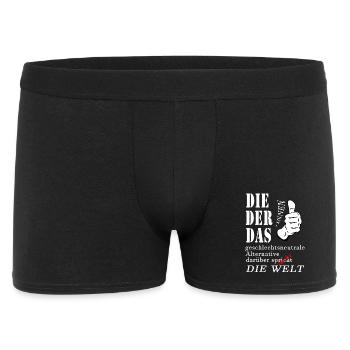 DIE DER DAS über die die Welt spricht lacht Gender - Männer Boxer Shorts - Schwarz - Vorne