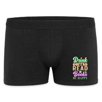 Read coffee books - Men's Boxer Shorts - black - Front