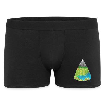 Alpen Bergsee Waldzauber - Männer Boxer Shorts - Schwarz - Vorne