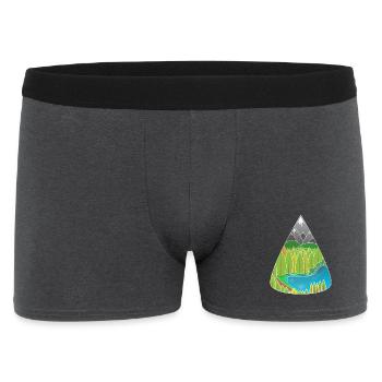 Alpen Bergsee Waldzauber - Männer Boxer Shorts - Anthrazit - Vorne