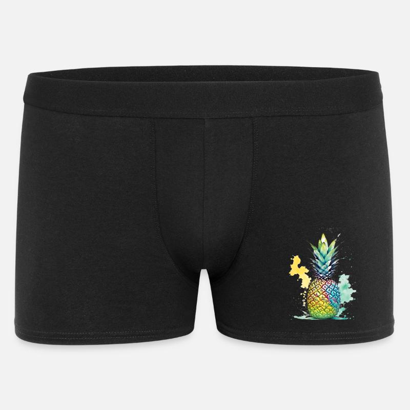 Ananas - Männer Boxer Shorts - Schwarz