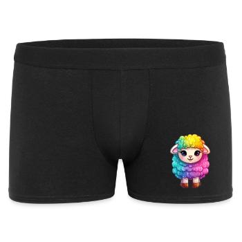 Buntes Schaf Regenbogen LGBTQ Tier Wolle Gender - Männer Boxer Shorts - Schwarz - Vorne