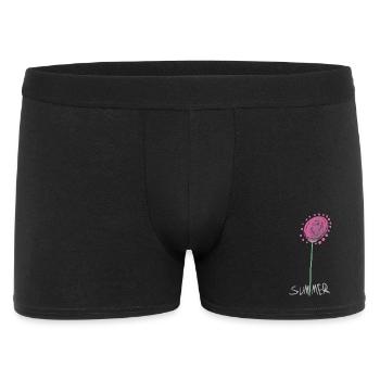 Abstrakte Sommerkristall Blumenillustration - Männer Boxer Shorts - Schwarz - Vorne