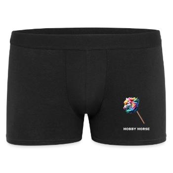Buntes Hobby Horse Horsing - Männer Boxer Shorts - Schwarz - Vorne