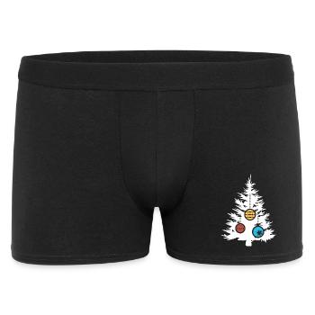 Arbre de Noël Symbole Boules Couleurs Icône Forêt De Sapin - Boxer Homme - noir - Devant