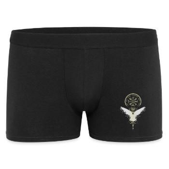 Vikings - Vegvísir - Raven - Compass - Runes - Men's Boxer Shorts - black - Front