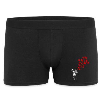 Girl playing saxophone in street art style - Men's Boxer Shorts - black - Front