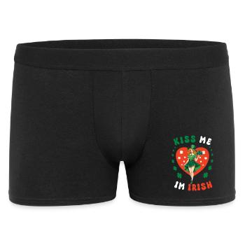 Küss mich, ich bin Irin - Männer Boxer Shorts - Schwarz - Vorne
