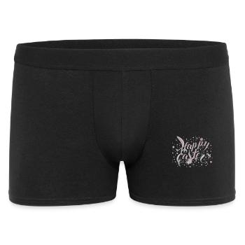 Ostergruß mit floralem Schriftzug - Männer Boxer Shorts - Schwarz - Vorne