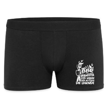 BBQ Grillmeister Mythos Legende - Männer Boxer Shorts - Schwarz - Vorne