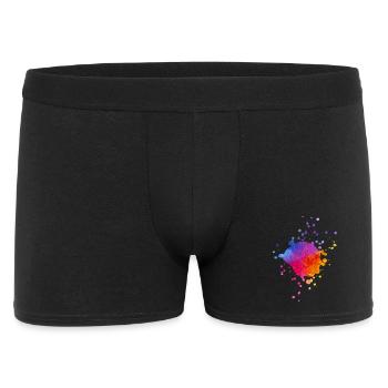 Colorful Paint Splashes - Gradient Watercolor Painting - Men's Boxer Shorts - black - Front
