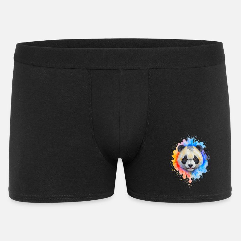 Wasserfarben Panda Splash - Männer Boxer Shorts - Schwarz